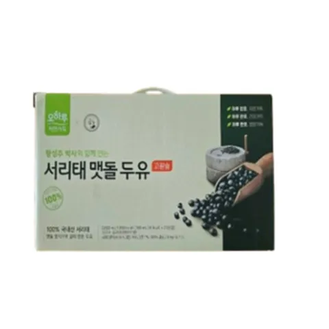 오하루 자연가득 서리태 맷돌 고칼슘 두유, 180ml, 20개