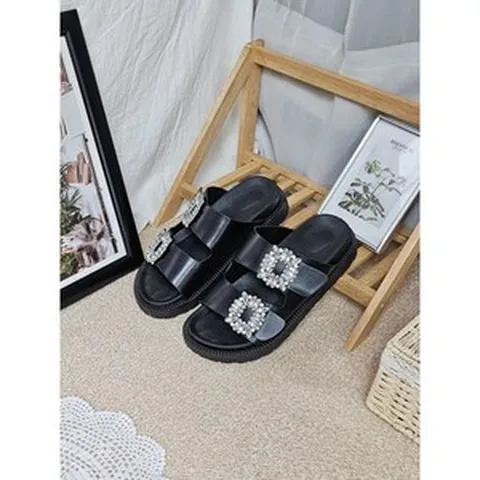 소피아 큐빅 통굽슬리퍼4cm