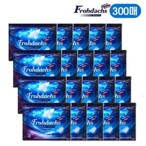 프로닥스 더블액션 20팩 300매 초 고농축 시트세제 독일 티슈 이염방지 효소 음이온 클린 코튼향 세탁, 30개