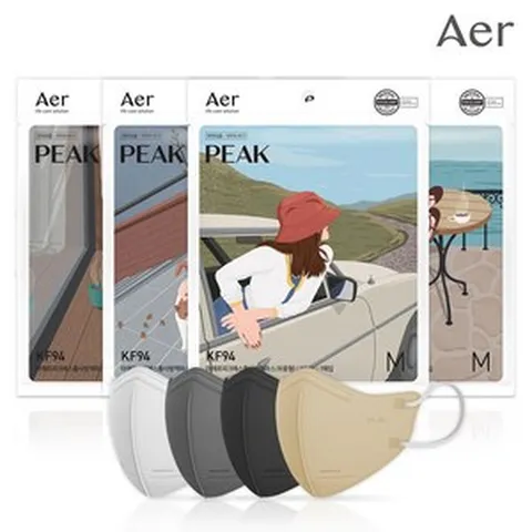 아에르 KF94 피크 마스크_L_50개입, 베이지_대형_50개입