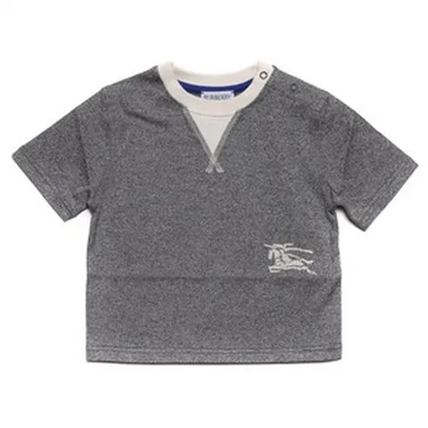 Burberry [명품]버버리 24SS EKD 자수 투톤 반팔티셔츠 8078320 CHARCOAL GREY MELANGE 24S