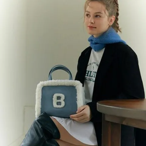 [브레라] 양털 디어백_그레이시블루