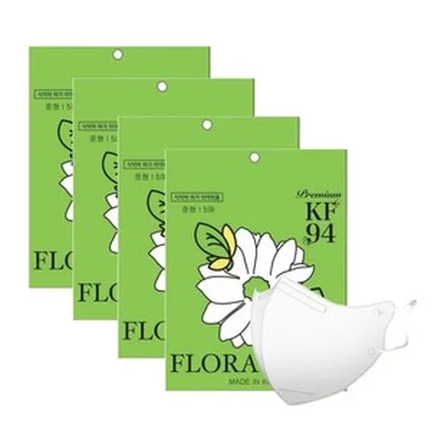 플로라 중형 100매(5매입 포장) / 키리아슬림황사방역마스크(KF94)(중형), 10개, 화이트, 10매입