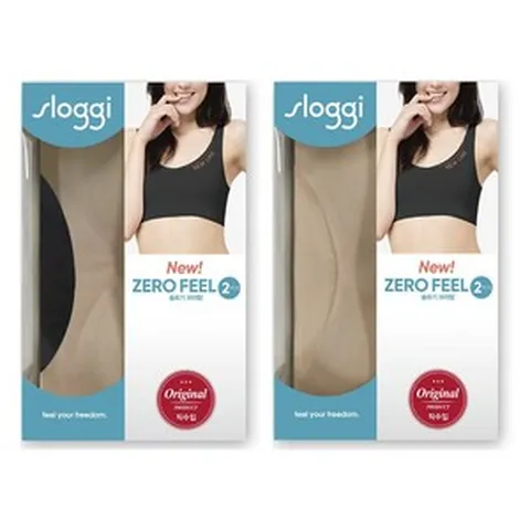 슬로기(Sloggi) 하이게이지 원단 사용으로 쾌적함과 부드러운 터치감 피부같은 편안한 느낌 제로필 무봉제 브라 탑 2개