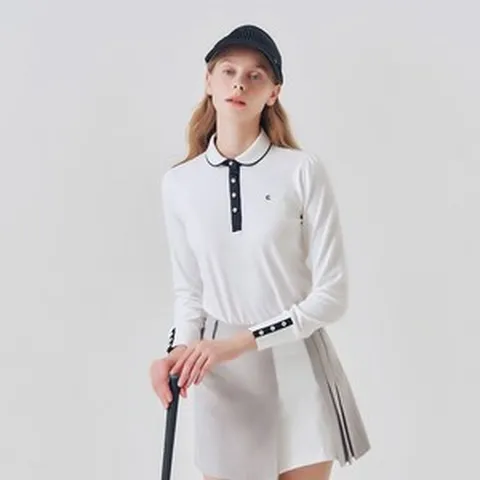 클리브랜드골프 소매퍼프 기모 여성 카라넥 긴팔티셔츠/골프웨어_CGWTS23708_SP 793808