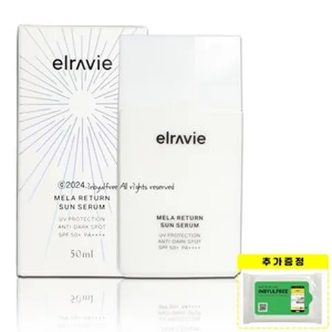 엘라비에 멜라 리턴 선세럼 50ml 기미 선크림 + 인별프리 물티슈, 1개