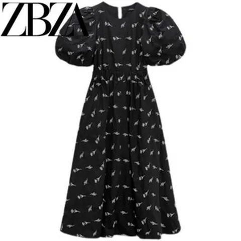 블랙 원피스 ZARA 자라 원피스 여성 자수 포플린 7901865 800