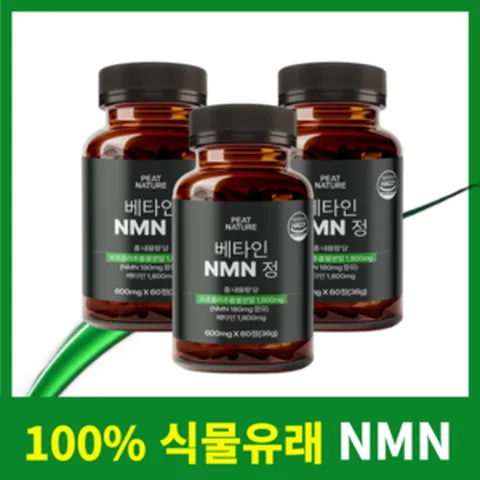 피트네이처 식물성 NMN 영양제 엔앰엔 식약청인증 HACCP, 3개, 60정