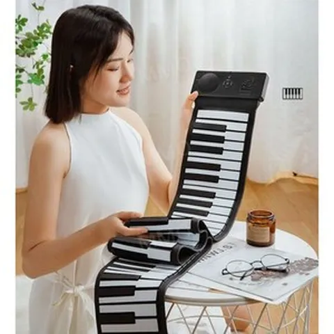 전자 키보드 88건반 접이식 디지털 피아노, 블랙88키