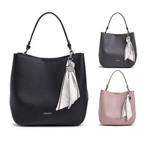 소노비 스카프 포인트 버킷백 M