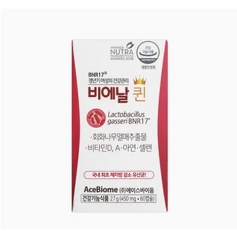 [냉장배송] BNR17 여성 갱년기유산균 비에날퀸 프로바이오틱스 60캡슐 비에날17 락토바실러스 가세리 모유유래유산균 다이어트 와이프 엄마 중년여성 갱년기, 60정, 1개