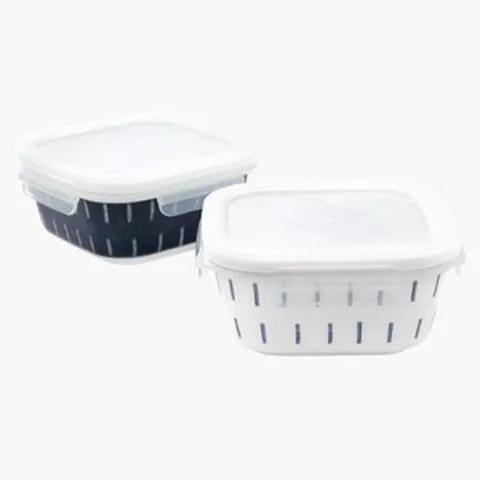 젠 공식스토어 레이첼바커 스트로다크+라이트 정사각 중 밀폐용기 2개세트, 없음