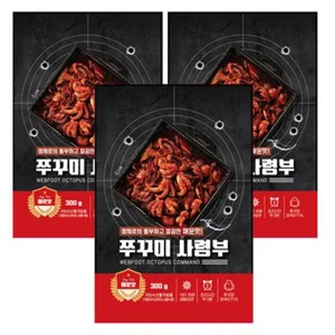 쭈꾸미사령부 쭈꾸미볶음 매운맛 300g 3개