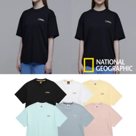 (국내매장판) 2025 내셔널지오그래픽 수피마 세미오버핏 수피마 반팔 티셔츠 / 남자 여자 공용 커플티 라운드넥 반팔티