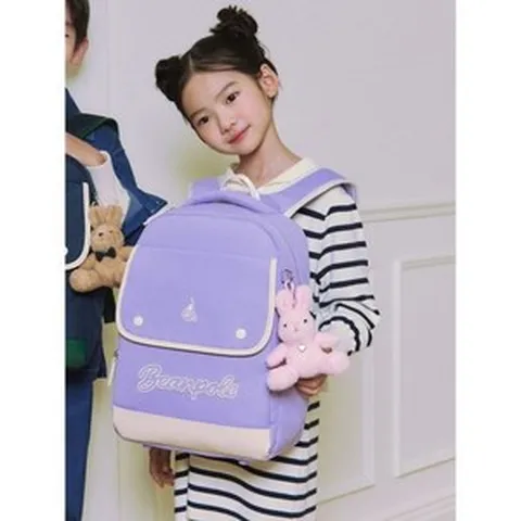 {100%정품 }빈폴 책가방 키즈 [BEANPOLE KIDS] 바서티 SET 라이트 퍼플 (PS00129092V)