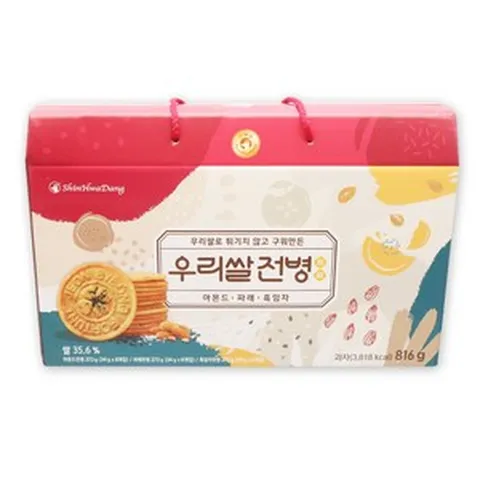 신화당 우리쌀 전병 816g 흑임자 파래 아몬드 전병 명절 선물세트, 1개, 272g