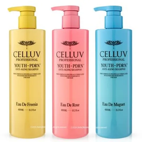 셀럽 프로페셔널 유스 PDRN 샴푸 450ml 오드 로즈+프리지아+뮤게, 3개