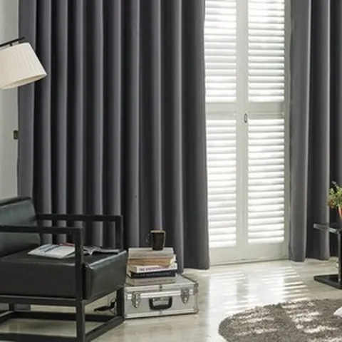 한스데코 솔리드 아일렛 암막 커튼_대형 2장