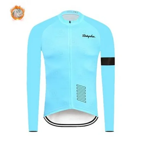 남성용 2023 사이클링 저지 세트 라파 겨울 보온 플리스 긴 소매 라이딩 자전거 재킷