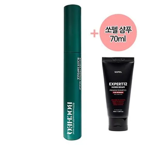 보첵 프로틴 스칼프 앰플 탈모 새치커버 10그람 + 탈모샴푸 70미리, 블랙