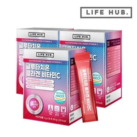 라이프허브 라이프허브 글루타치온 콜라겐 비타민C 분말 스틱 3세트(2g x 90포), 상세 설명 참조, 60g