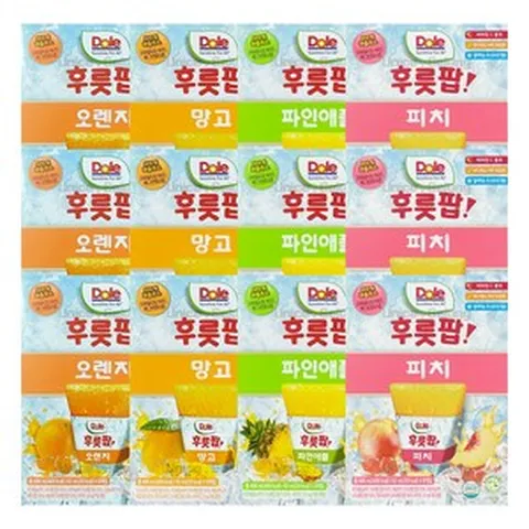 DOLE 돌후룻팝 4종혼합 96개입 (오렌지24개입 망고24개입 파인애플24개입 피치24개입)