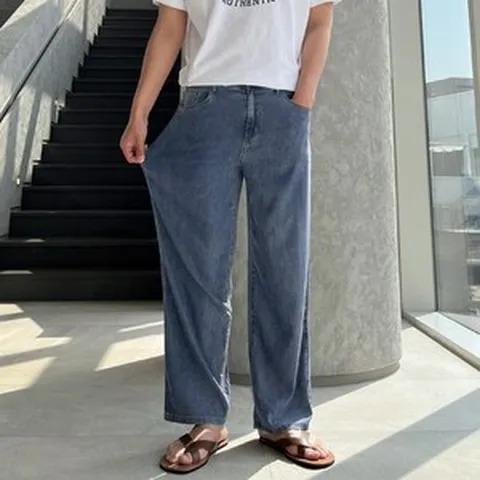 위드썸띵 아이스 쿨 텐셀 와이드 스판 데님 팬츠