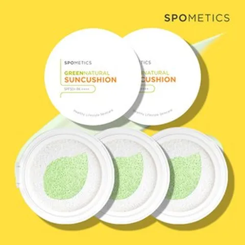 스포메틱스 그린 네츄럴 선 쿠션 SPF50+ PA++++, 25g, 1개