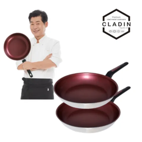 클래딘 이연복 IH 스텐 통3중 이지후라이팬 28cm 2개세트 (1+1)