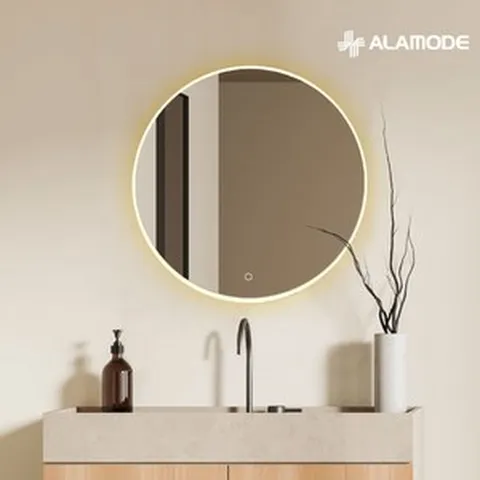 [아라모드] LED 아일랜드 직간접 원형 조명거울 AM-M101, Ø 700, 전구색(2700K) 버튼있음, 1개