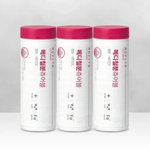 [본사공식판매처_메디포스트] 씹어먹는 자두맛~ 메디 철분 츄어블 3박스 (3개월분), 60정, 3개