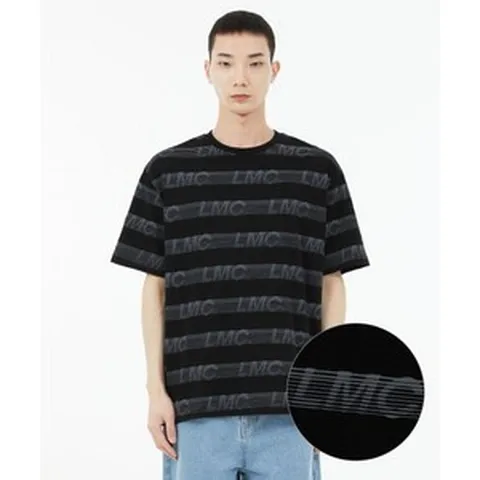 엘엠씨 LMC BLIND ITALIC 스트라이프 티 블랙 체육대회 반티 단체티