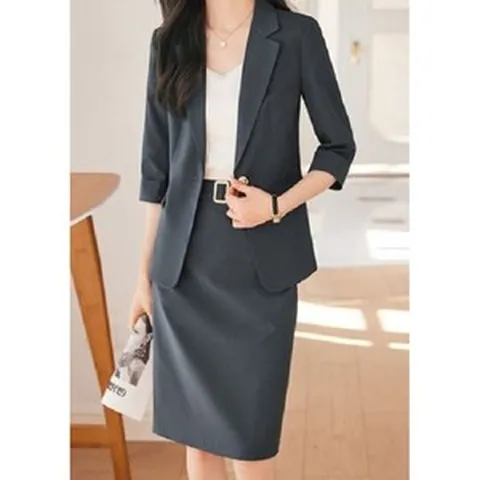 여성 하이앤드 여름 자켓 스커트 정장 세트 (하객룩 출근룩 오피스룩)