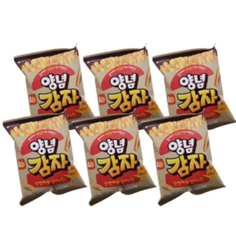 롯데리아 양념감자스틱 치즈어니언맛 단짠바삭 감자스낵, 50g, 6개