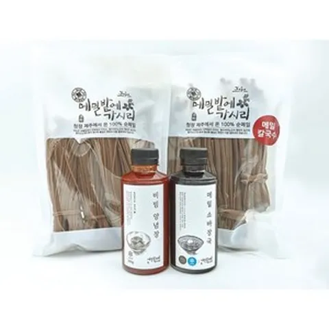 청정 제주 메밀 국수 칼국수 세트 ( 양념장 소바장국 )
