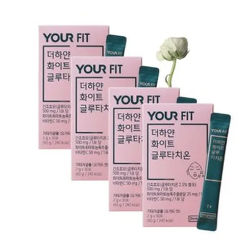 유어핏 더하얀 화이트 글루타치온 2g 30포 4박스 화이트토마토 항산화 콜라겐 유산균, 60g, 4개