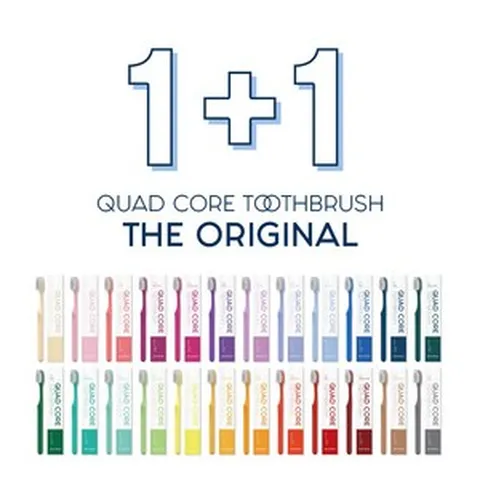 *1+1 이벤트* [부드러운 4중 미세모 컬러칫솔] 젤리젤로 쿼드 코어 칫솔 (오리지널 | 화이트모), NO.01 아이보리, 2개, 1개입