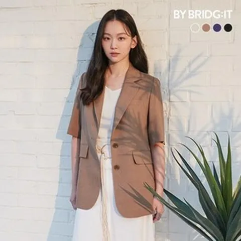 [바이브리짓]프렌치린넨 100 반팔자켓