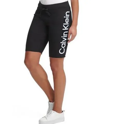 캘빈클라인 여성 트레이닝 반바지 5부 로고 쇼츠 블랙