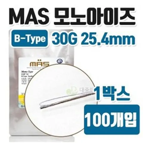 MAS 매선 실리프팅 모노아이즈 30G 25.4mm 100개입, 100개