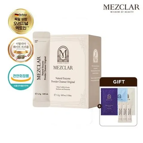 [메즈클라 공식판매처]100% 천연 효소 클렌저! 메즈클라 내추럴 엔자임 파우더 클렌저 +증정)마스크팩3종+스틱 3포, 1개, 스틱형(30포)+증정)팩3매+스틱3