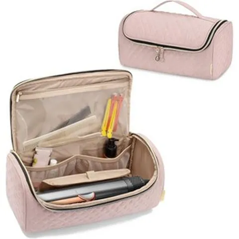 다이슨 에어스트레이트코랄 스트레이트너 및 헤어 액세서리와 호환되는 야르우 여행 가방 뜨거운 스타일링 도구 부착물을 위한 휴대용 플랫 아이언 수납 케이스 발렌타인 데이 선물 블랙, Dusty Rose