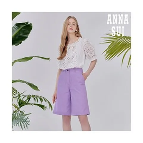 [안나수이] ◎ 23SS 플라워 자수 버뮤다 팬츠