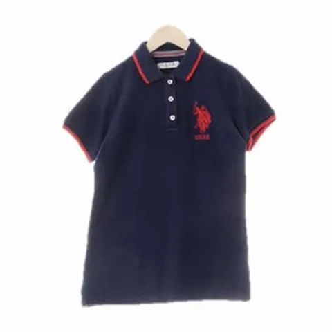 유에스폴로에센 4462 uspa 네이비레드 면 로고자수반팔카라티 [90]