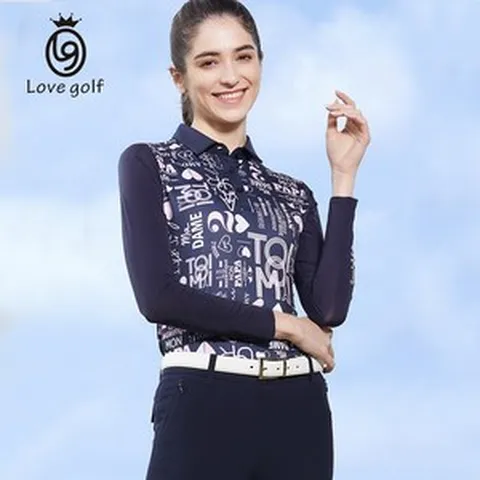 LG 골프 여성복 폴로 셔츠 여성 긴팔 티셔츠 세트 속건 프린트 아이스 아웃도어웨어 탑 TG2118