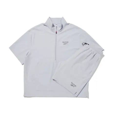 [국내매장판매] 리복 우븐 반팔 아노락 쇼츠 세트 - 그레이 (오버핏) / RESR3EA50G1