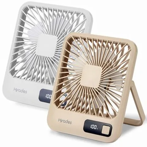 Hyades 미니 무선 핸드 탁상겸용 선풍기 Q3 1+1, 베이지+화이트