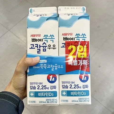 서울 뼈에쏙쏙 고칼슘 우유 기획 930ml x 2 x 2개 보냉백포장, 아이스보냉백포장, 1.86L