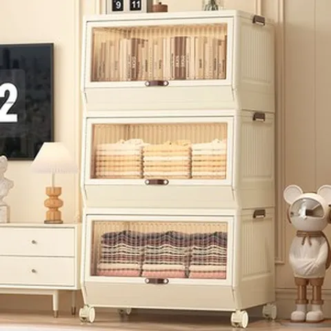 레퓰리 슬라이딩 수납함 폴딩 리빙박스 특대형, 1세트, 1세트 3개 72L