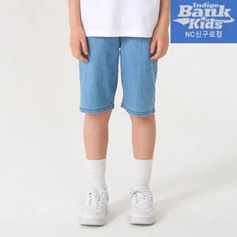 [인디고뱅크키즈] SALE~~~ 여유있는 핏 편안하게 착용할 수 있는 시그니처 릴렉스핏 5부 데님팬츠 IKTH244G3_NC신구로점